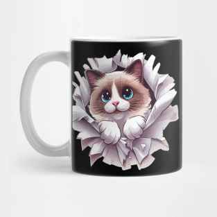 Funny Cut Out Cat Selfie Mug